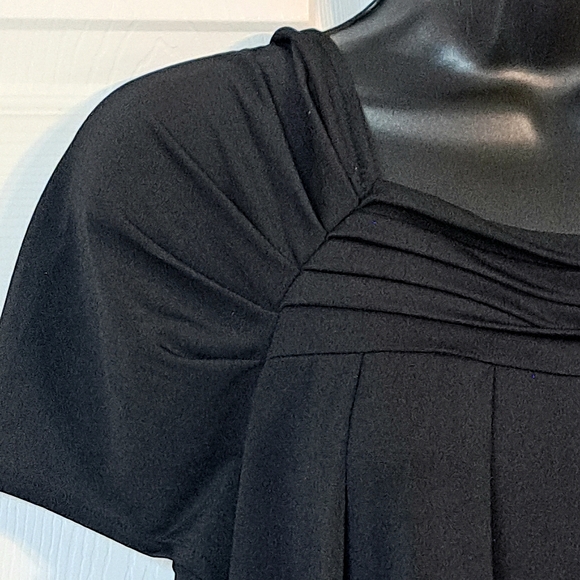 Mary McFadden Collection Black Stretch Shift Dress - Picture 4 of 8